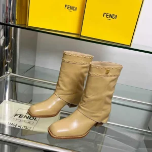 FENDI Chunky Heel Cuffed Mid-Calf Boots image 1