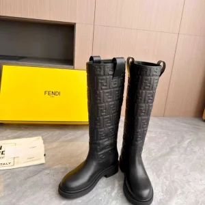 FF Embossed Platform Knee-High Boots image 1