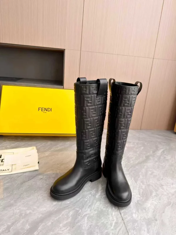 FF Embossed Platform Knee-High Boots image 1