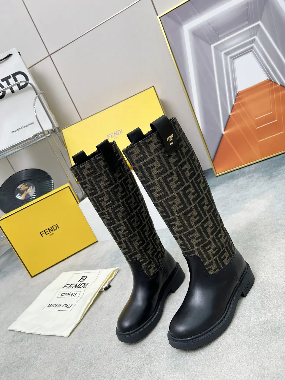 FENDI Monogram Platform Tall Boots image 1
