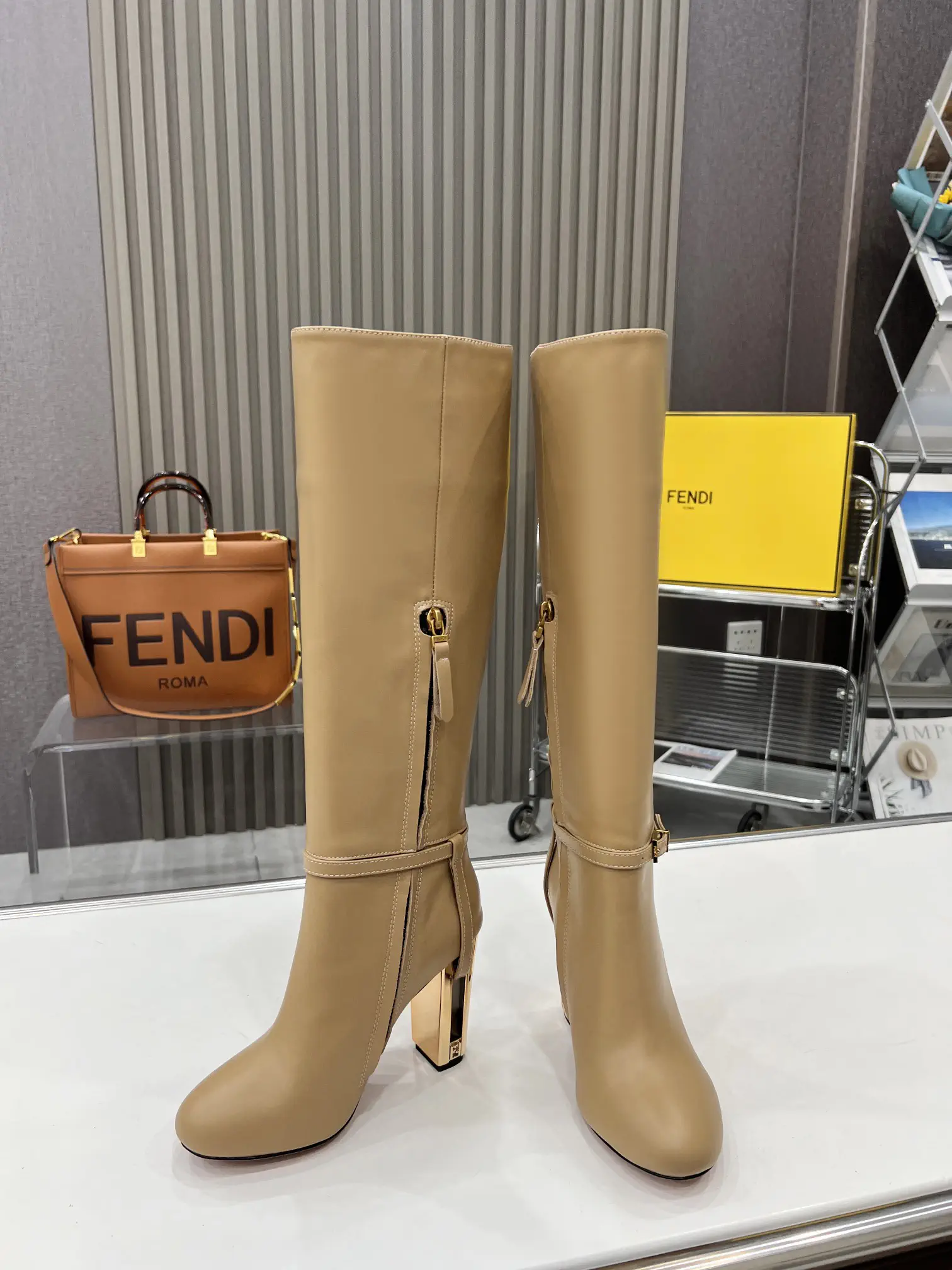 FENDI Delfina Round Toe Knee-High Boots image 1
