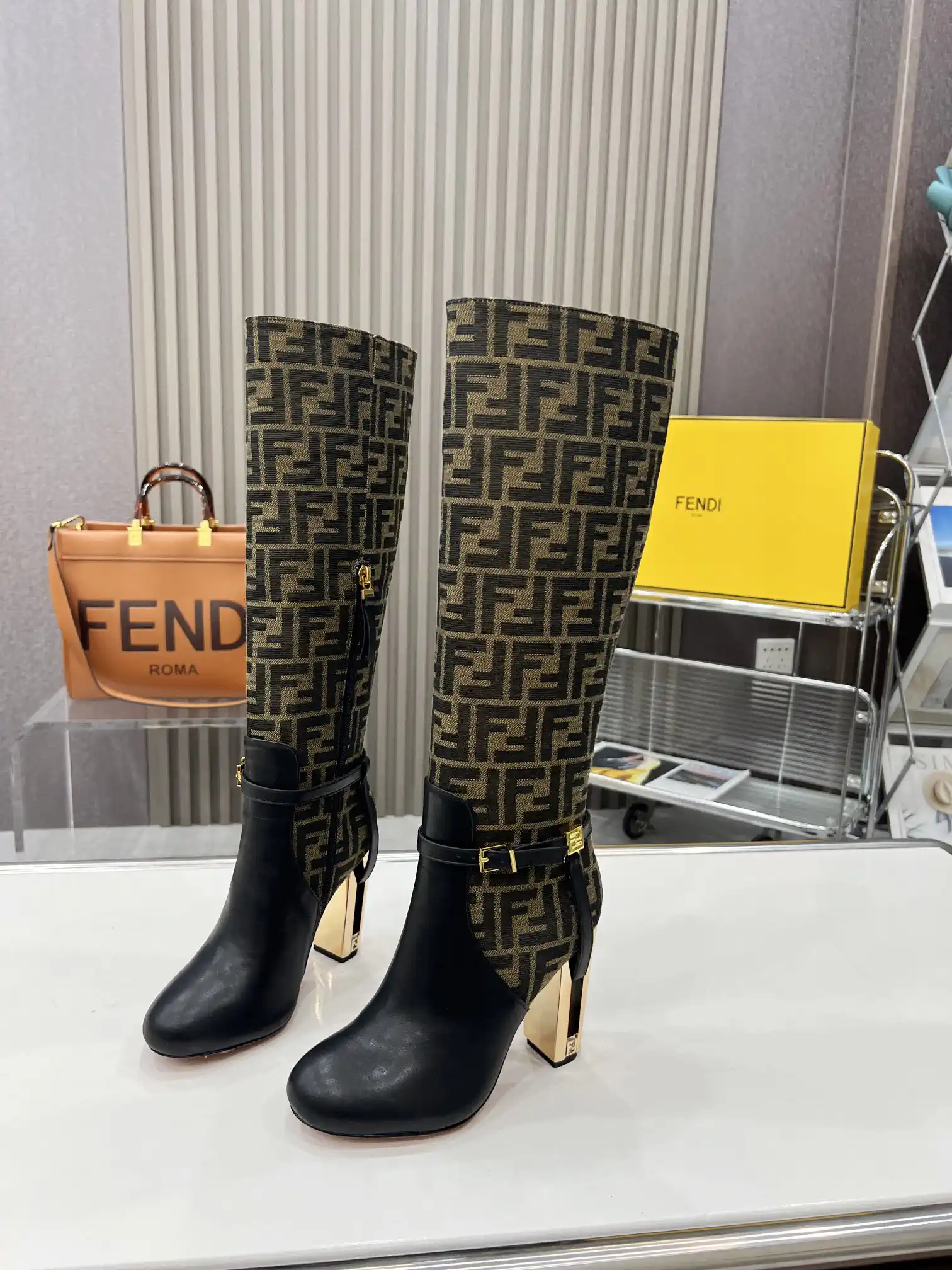 FENDI Delfina Round Toe Knee-High Boots image 1