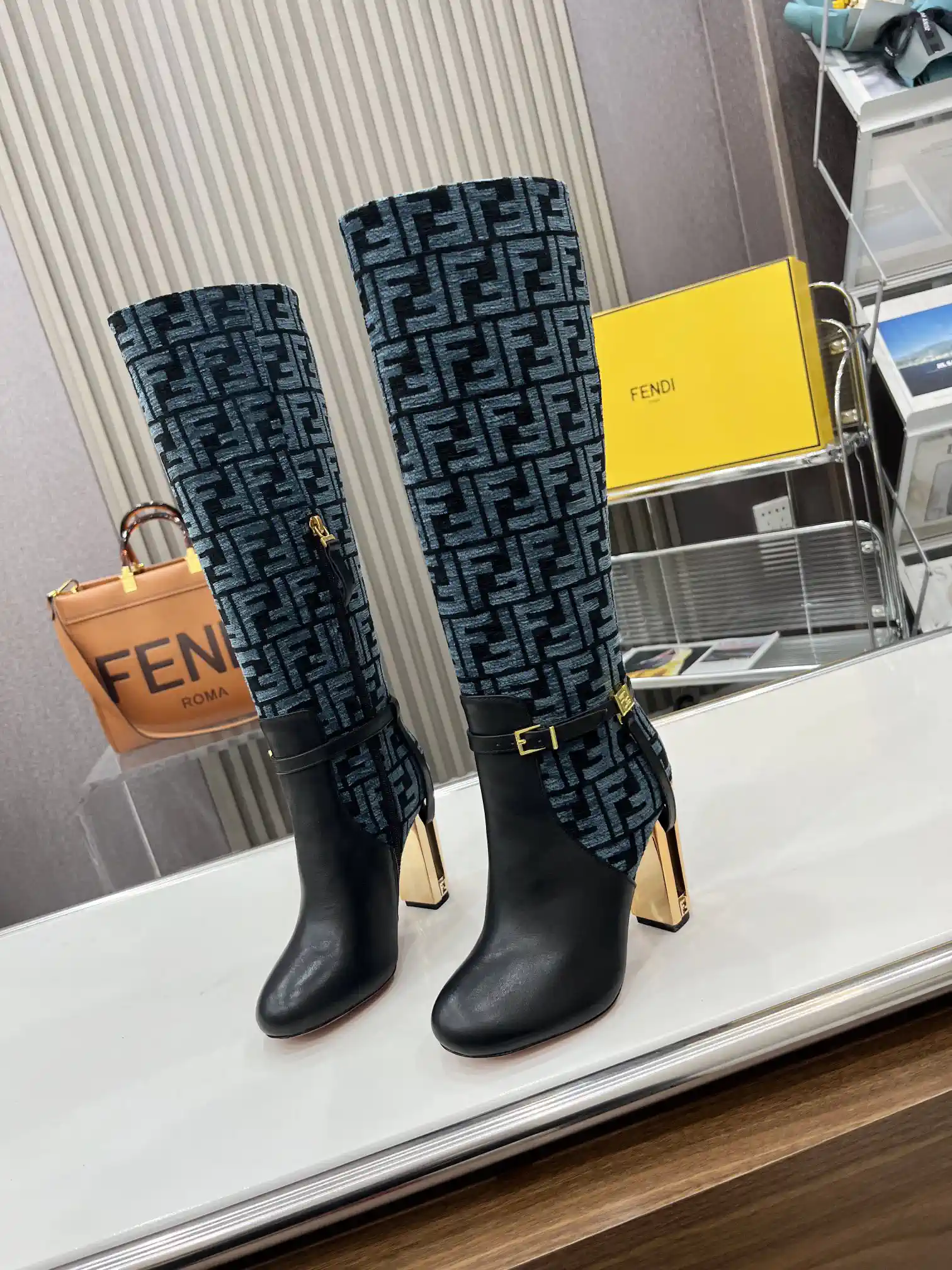 FENDI Delfina Round Toe Knee-High Boots image 1