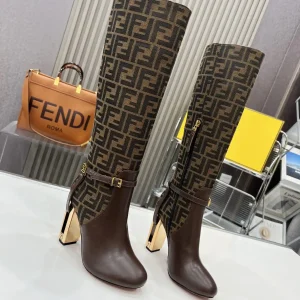 FENDI Delfina Round Toe Knee High Boots image 1