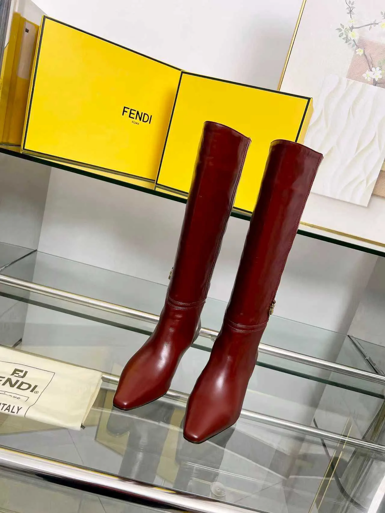 FENDI Women's Knee-High Leather Boots image 1