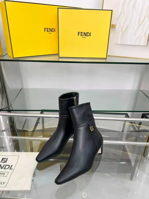 FENDI Black Pointed Toe Ankle Boots image 1
