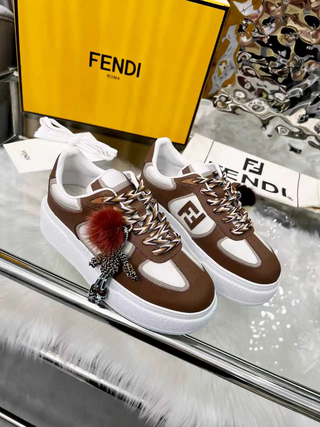 FENDI Match Lace-Up Sneakers image 1