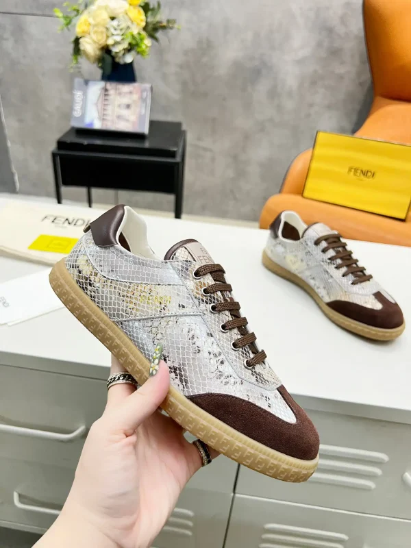 FENDI 2024 Spring Summer Snake Print Paneled Low-Top Sneakers image 1