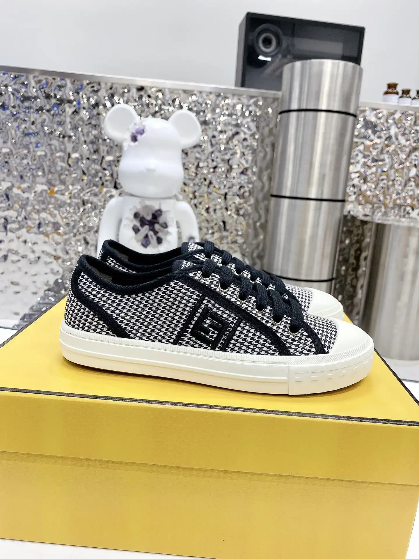 FENDI Domino FF Jacquard Canvas Casual Sneakers image 1