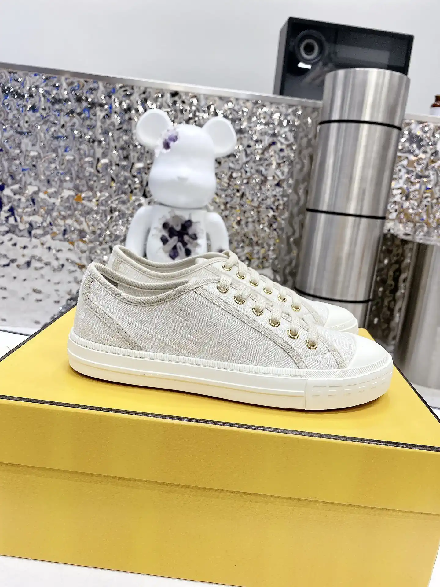 FENDI Domino Monogram Canvas Casual Sneakers image 1