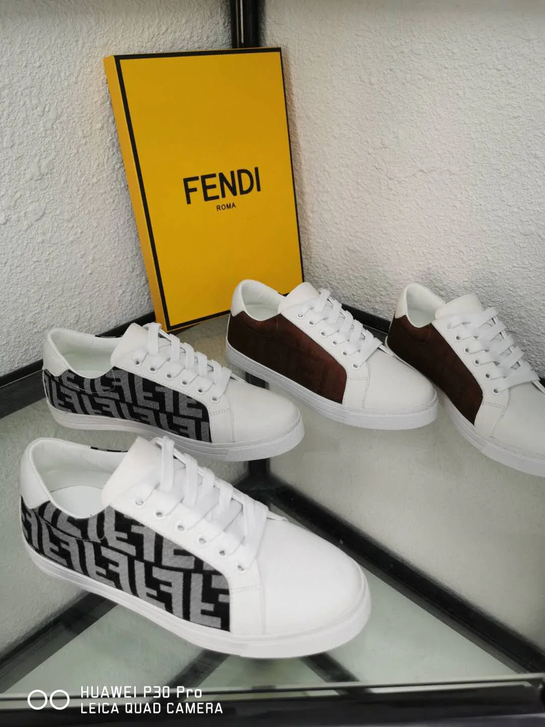 FENDI Minimalist White Sneakers with FF Pattern image 1