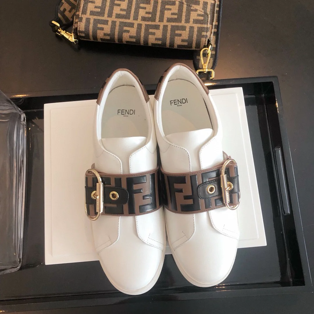FENDI Slip-On Sneakers with FF Logo Strap image 1