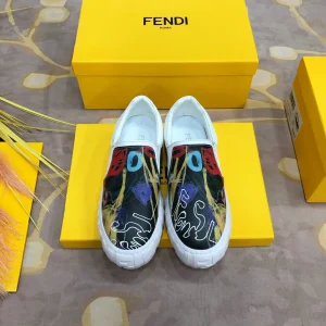 Fendi Graffiti Print Slip-On Casual Sneakers image 1