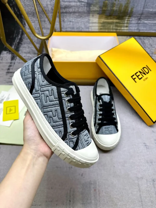FENDI Domino Series Gray Denim Sneakers image 1