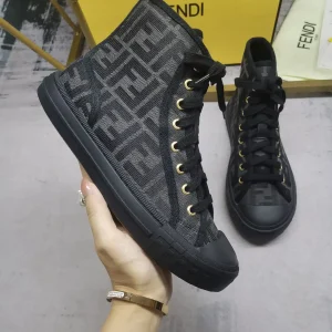 FENDI Domino FF Jacquard High Top Casual Sneakers image 1