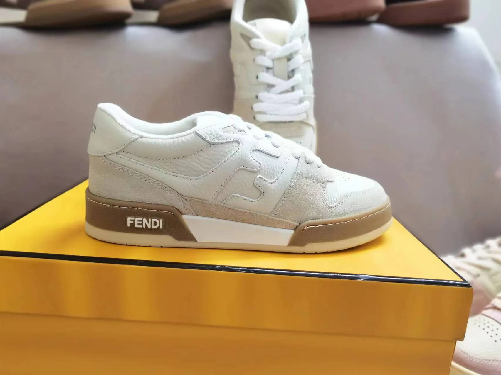 FENDI MATCH Suede Low-Top Casual Sneakers image 1