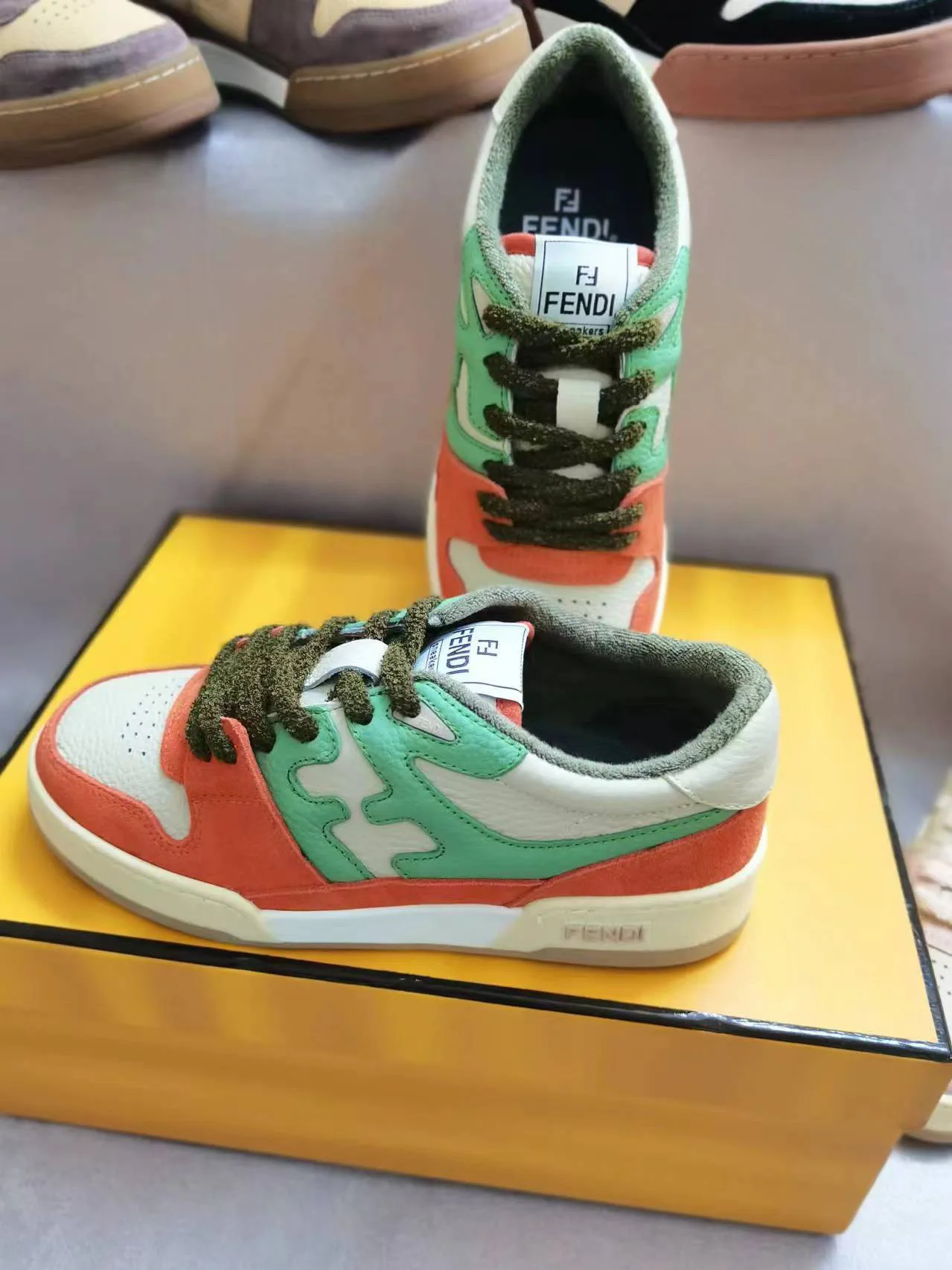 FENDI MATCH Suede Low-Top Casual Sneakers image 1