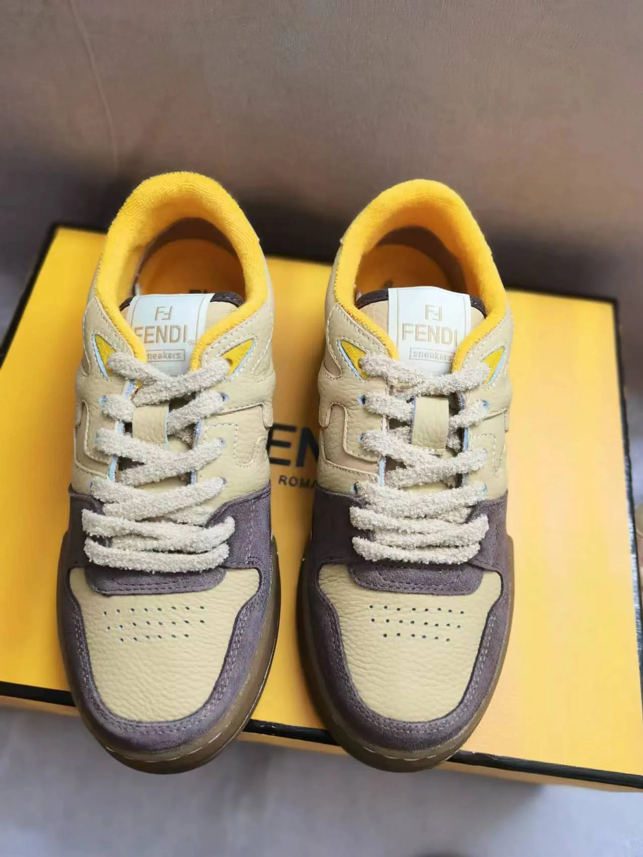 FENDI MATCH Suede Low-Top Casual Sneakers image 1