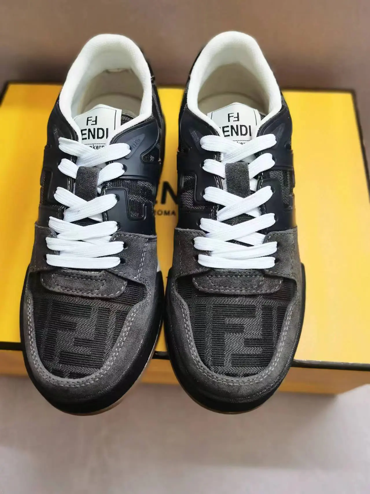 FENDI MATCH Suede Low-Top Casual Sneakers image 1