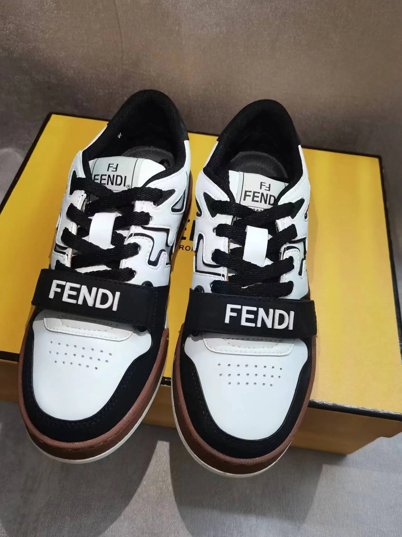 FENDI MATCH Suede Low-Top Casual Sneakers image 1