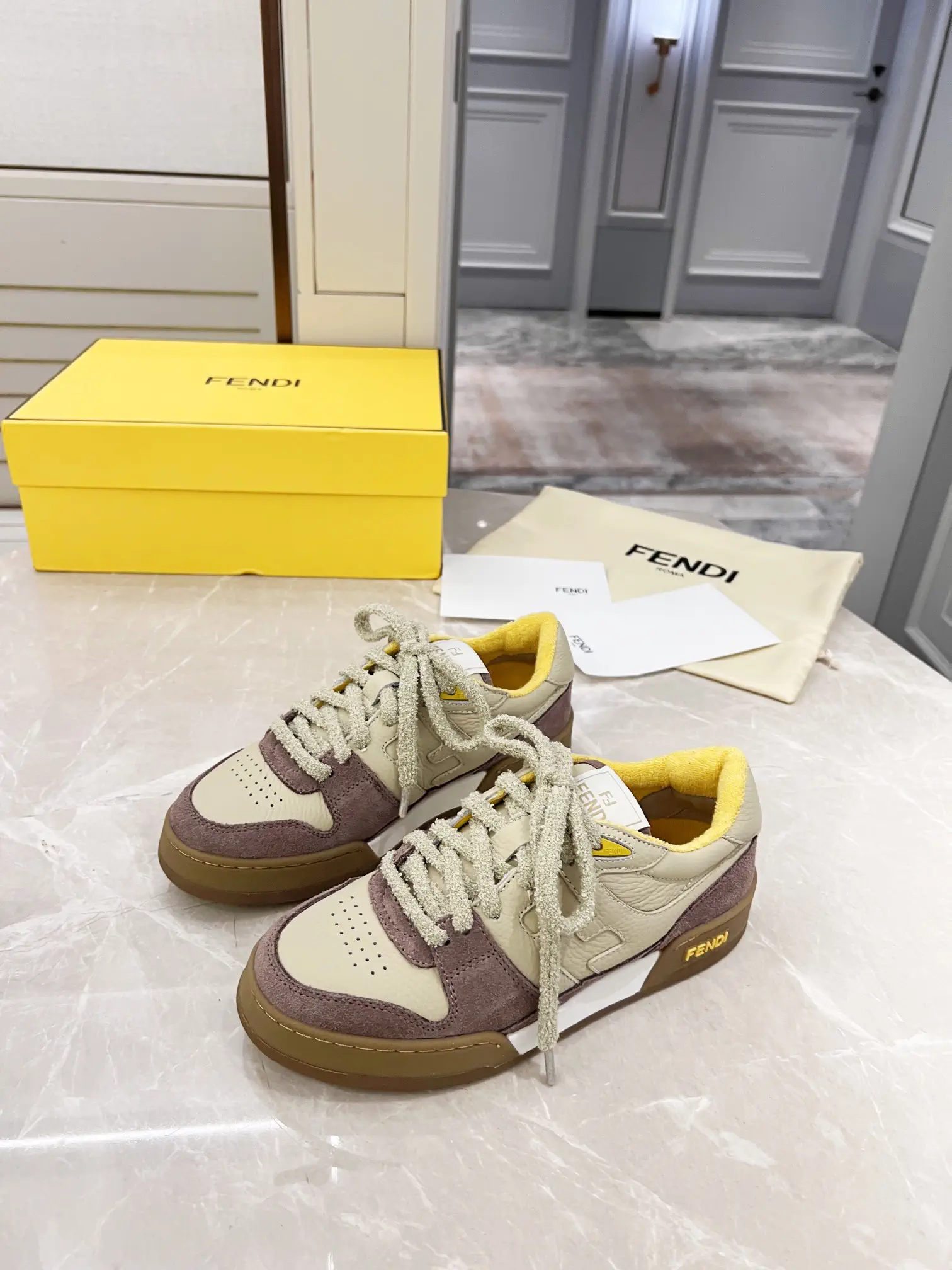 FENDI MATCH Suede Low-Top Casual Sneakers image 1