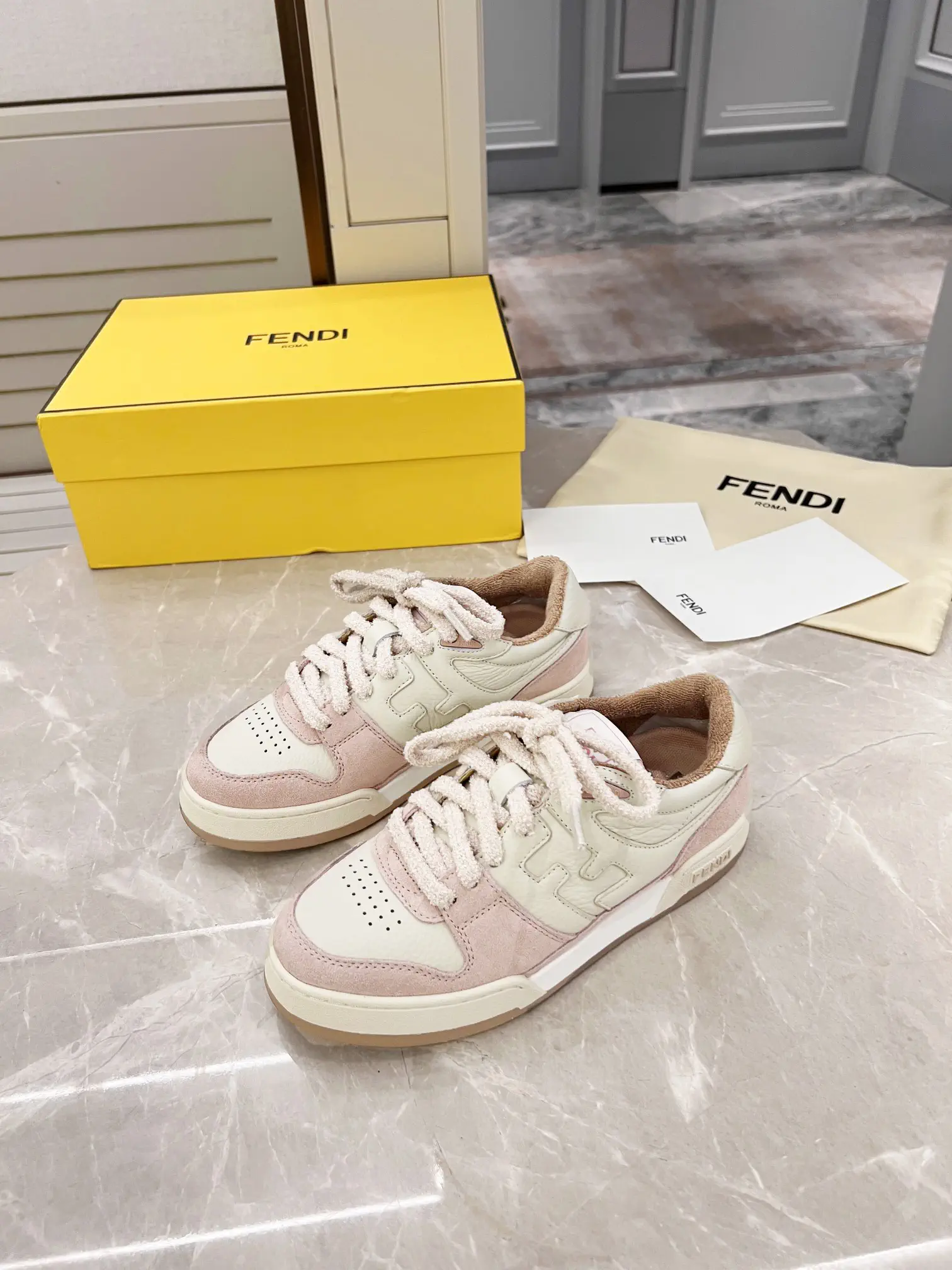 FENDI MATCH Suede Low-Top Casual Sneakers image 1