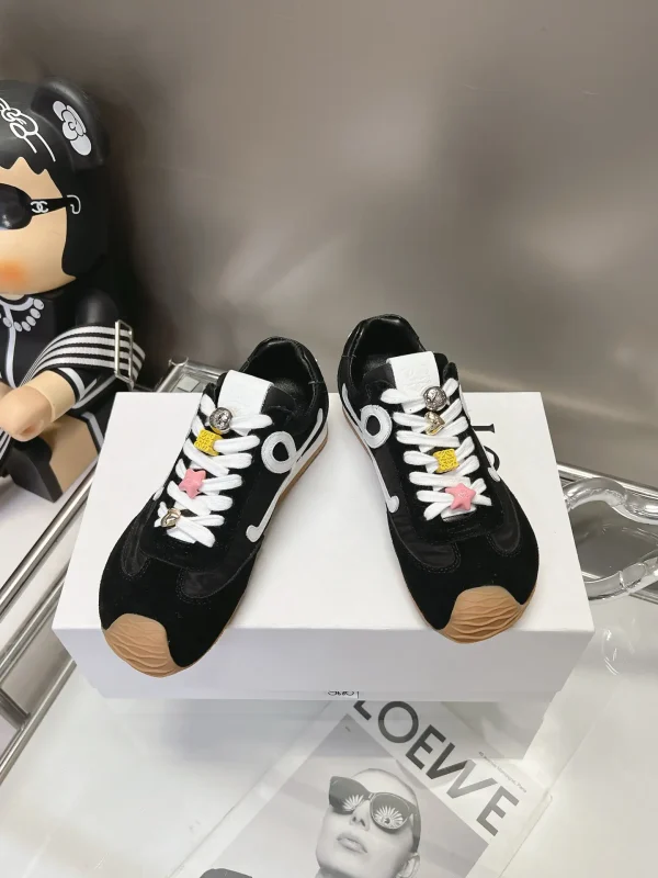 Color Block Casual Sneakers with Decorative Lace Charms image 1