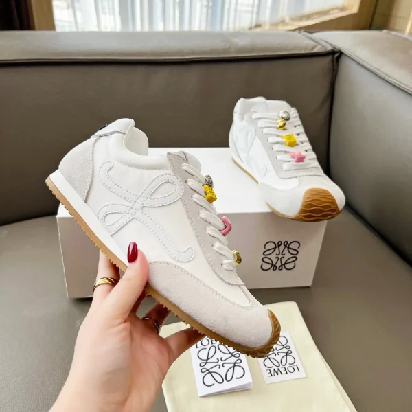 Color Block Casual Sneakers with Decorative Lace Charms image 1