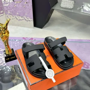 Hermes 2025 SS Magic Solid Wood Series Slippers image 1