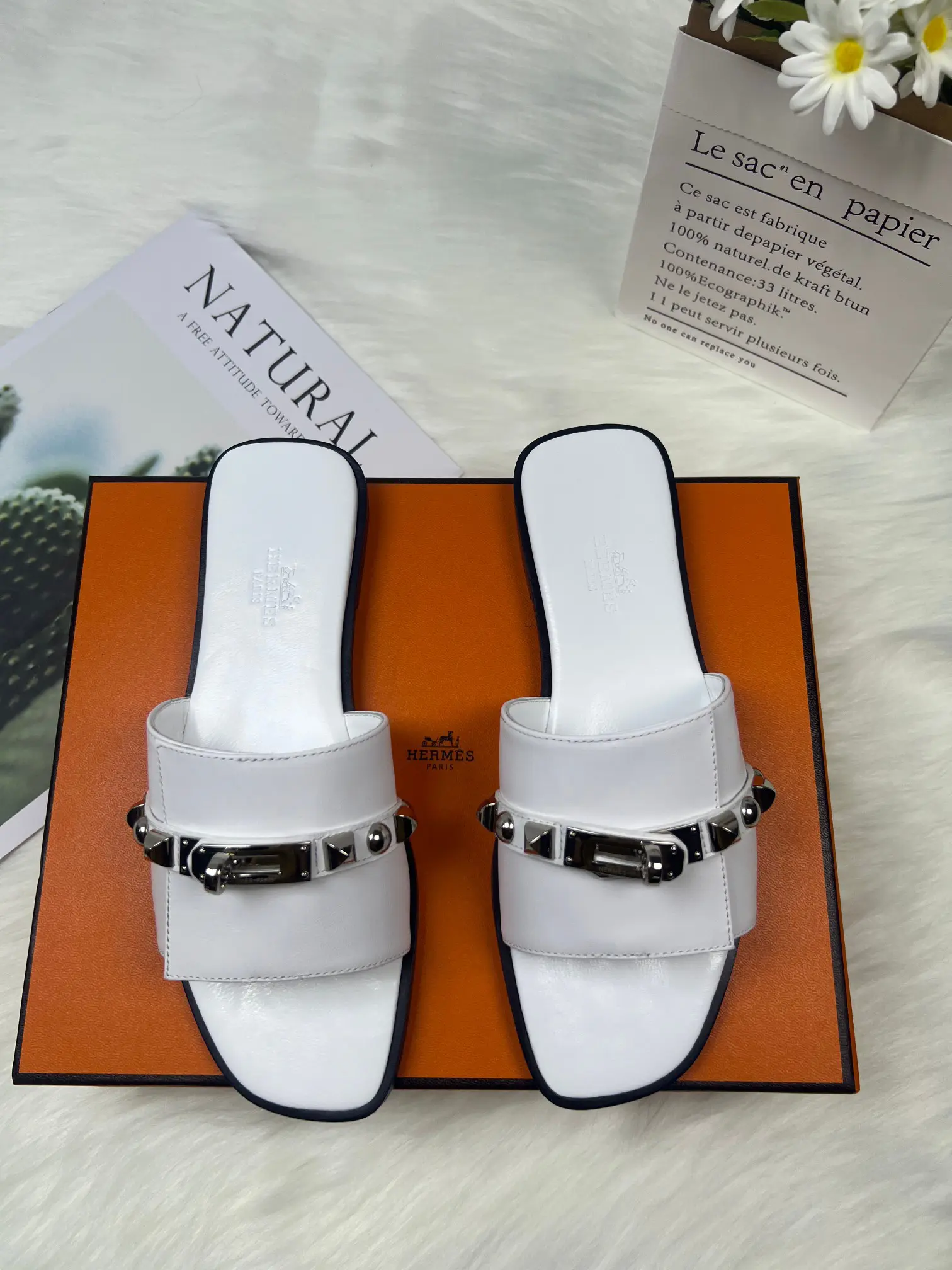 Hermes Handmade Slippers New Color Fully Wrapped Midsole image 1
