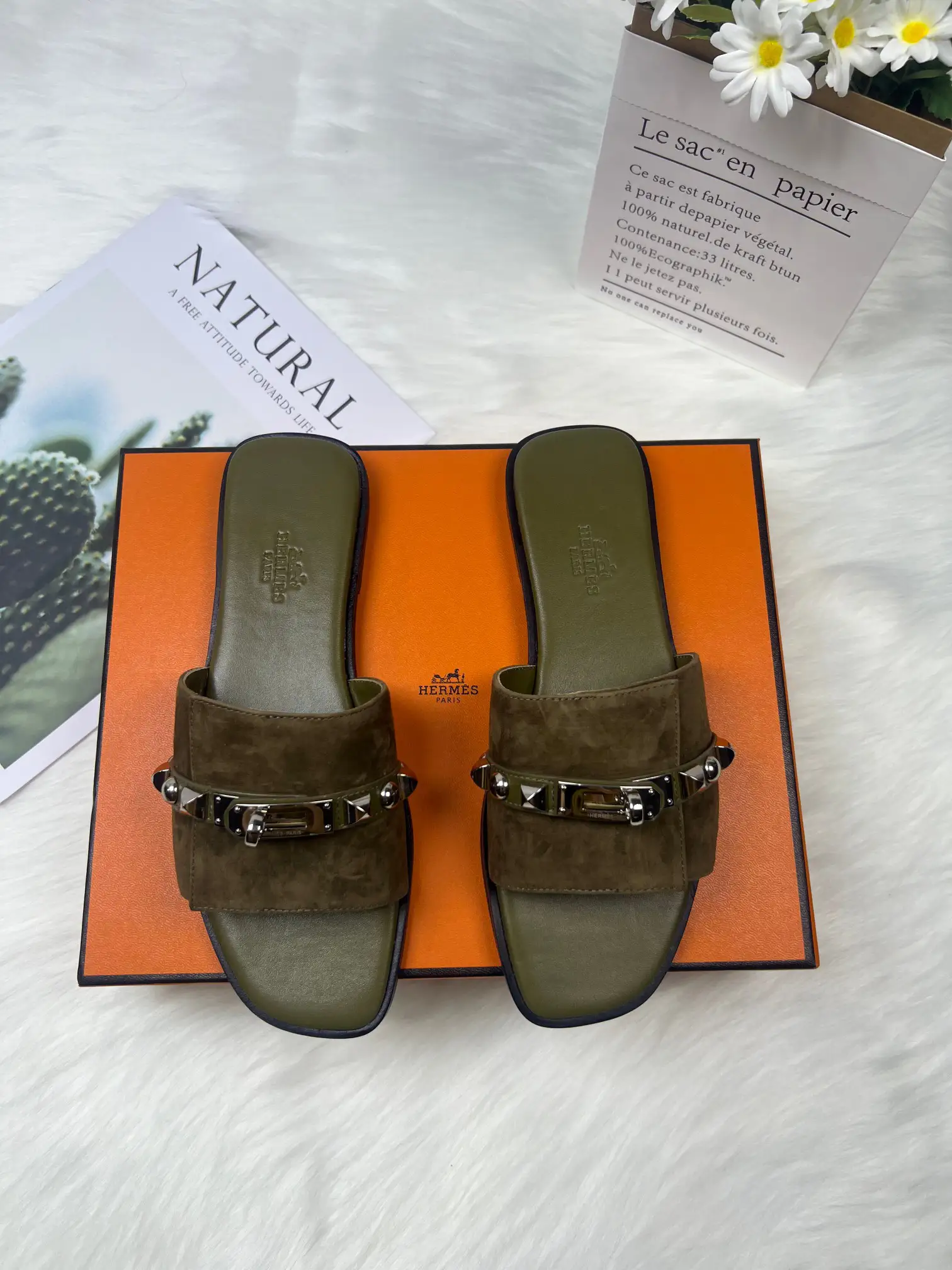New Color Fully Wrapped Midsole New Version Hermes Slippers image 1