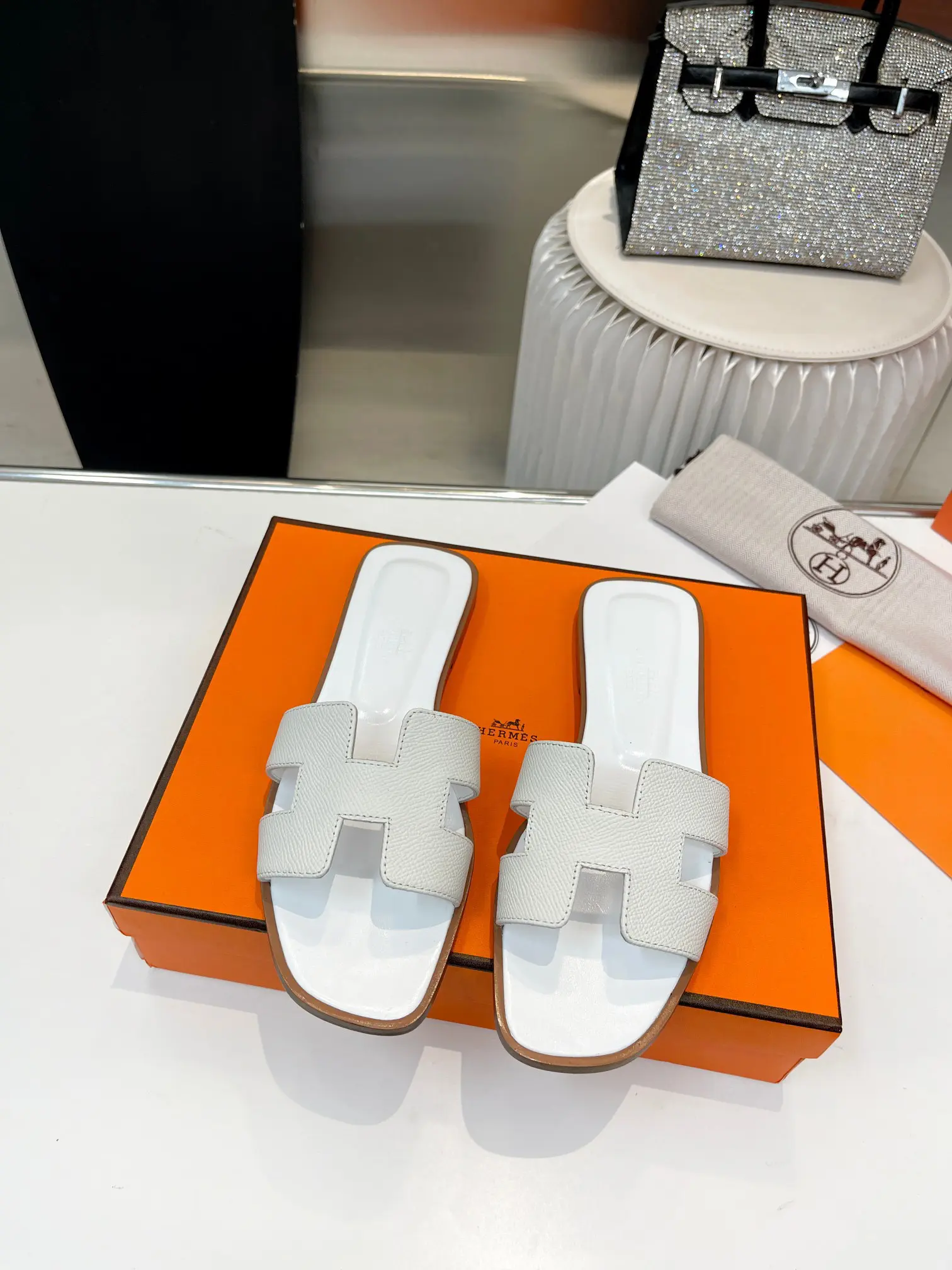 Hermes H Oran Slides Sandals image 1