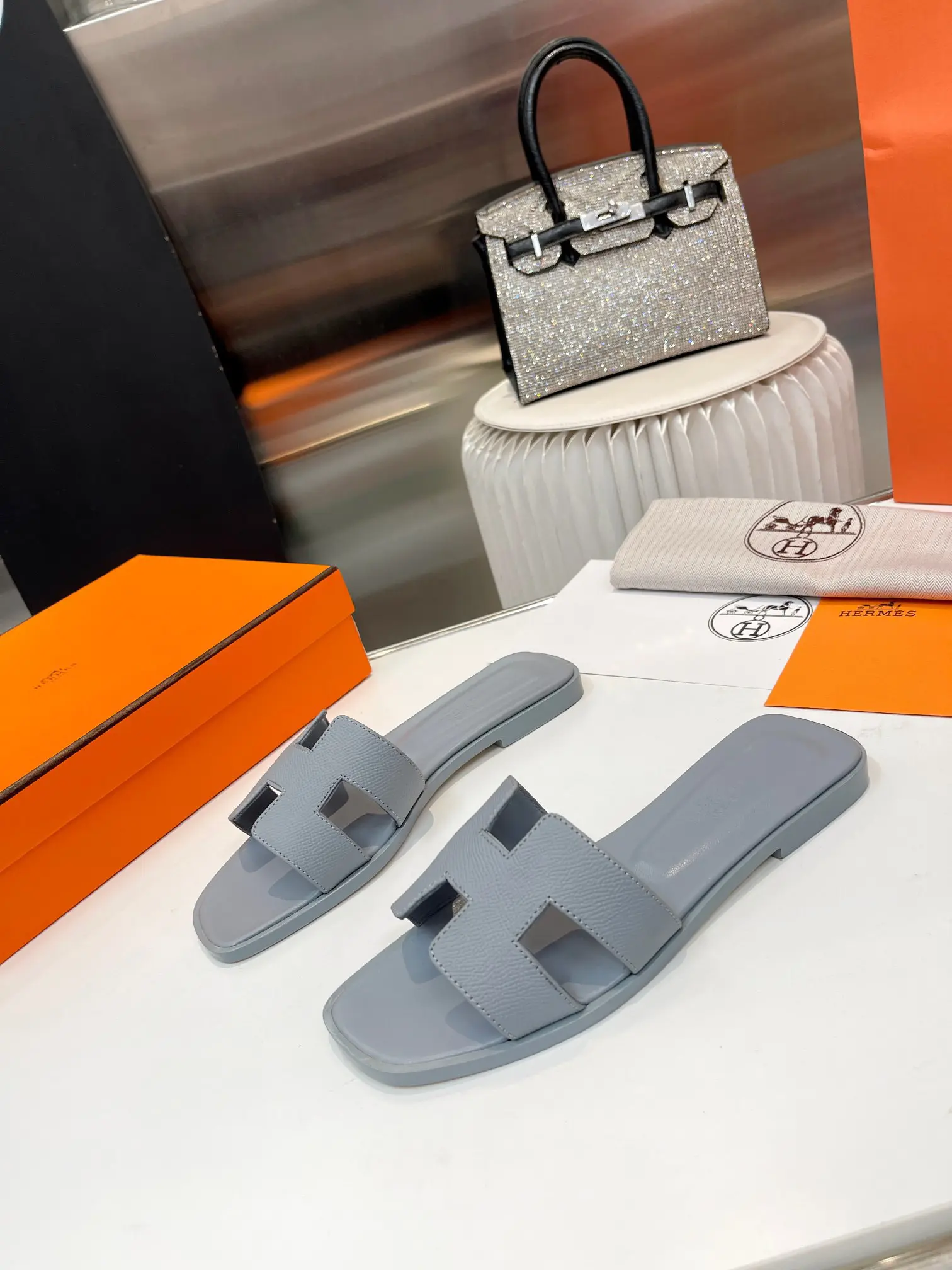 Hermes Oran H Slides Sandals image 1