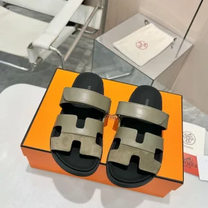 Hermes Sheepskin Platform Slippers image 1