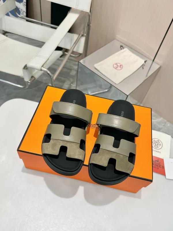 Hermes Sheepskin Platform Slippers image 1