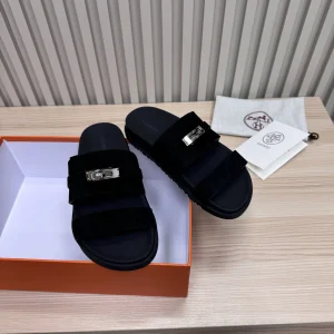 Hermès Sheepskin Platform Slippers image 1