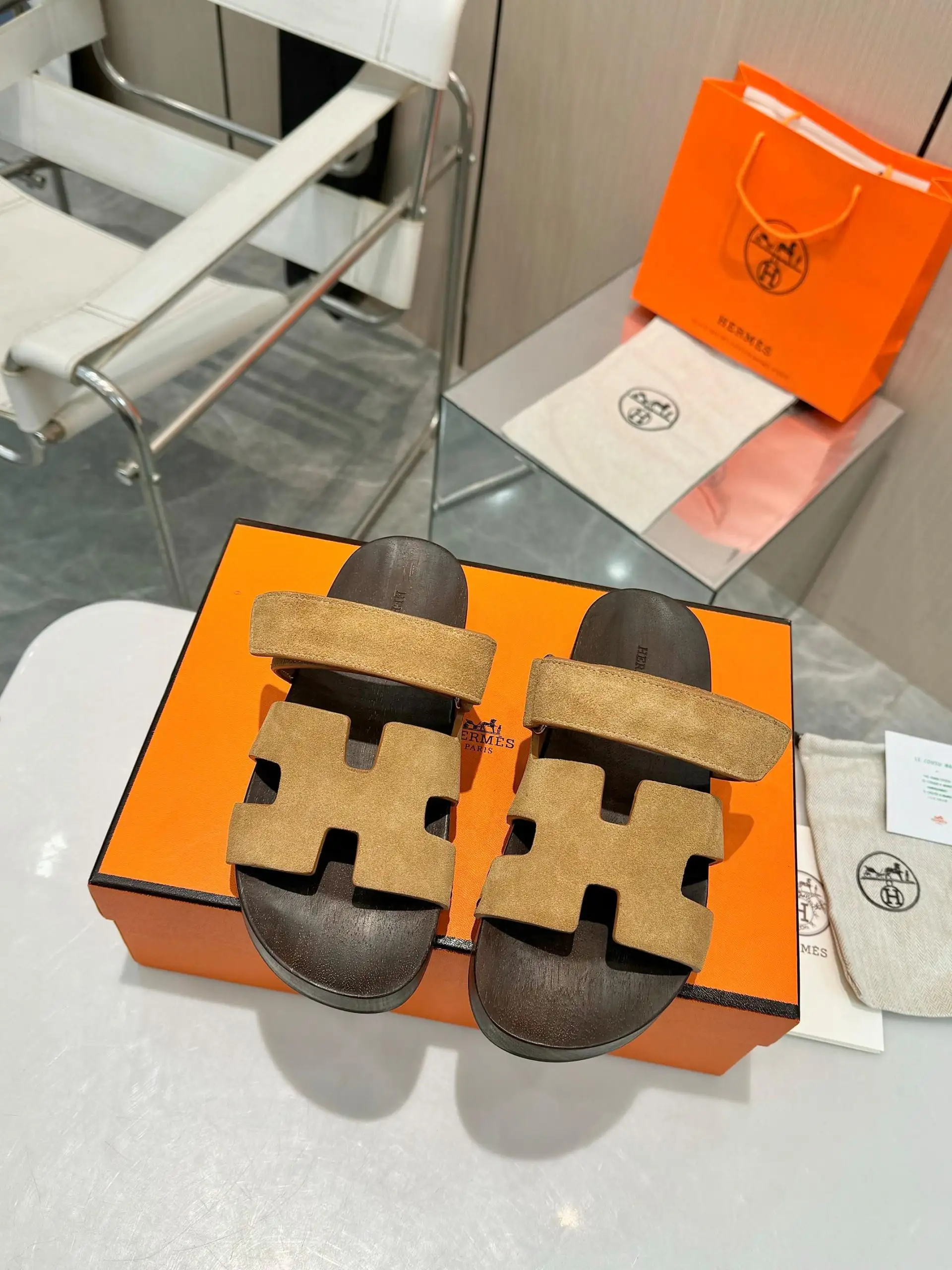 Hermès Women's Wooden Clogs with Studs image 1