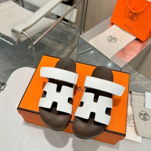 Hermes Women's Leather Studded Clogs image 1