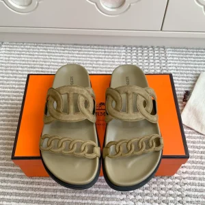 Hermes Extra Pig Nose Chain Slippers image 1