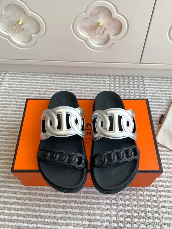 Hermes Extra Pig Nose Chain Slippers image 1
