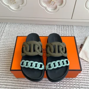Hermes Extra Pig Nose Couple Chain Slippers image 1