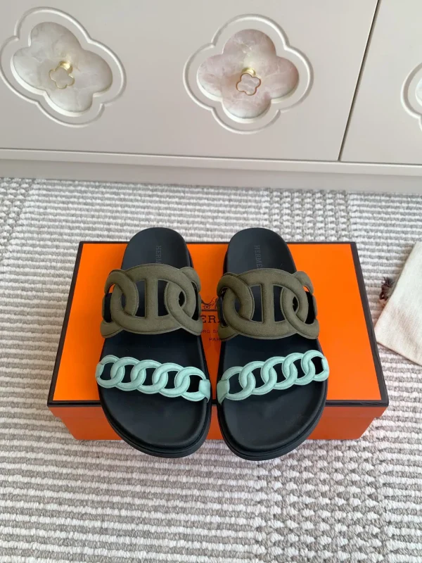 Hermes Extra Pig Nose Couple Chain Slippers image 1