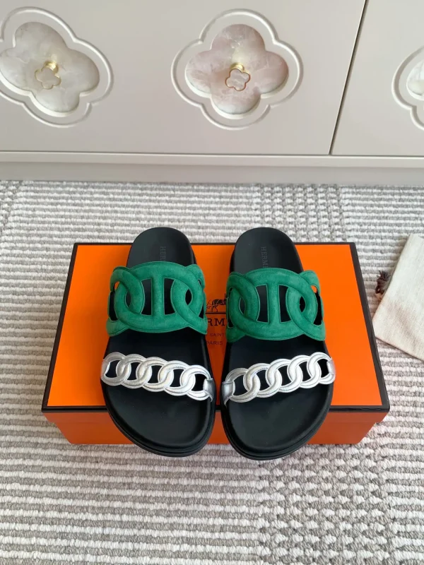 Hermes Extra Pig Nose Couple Chain Slippers image 1