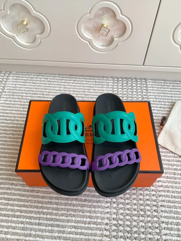 Hermes Extra Pig Nose Couple Chain Slippers image 1