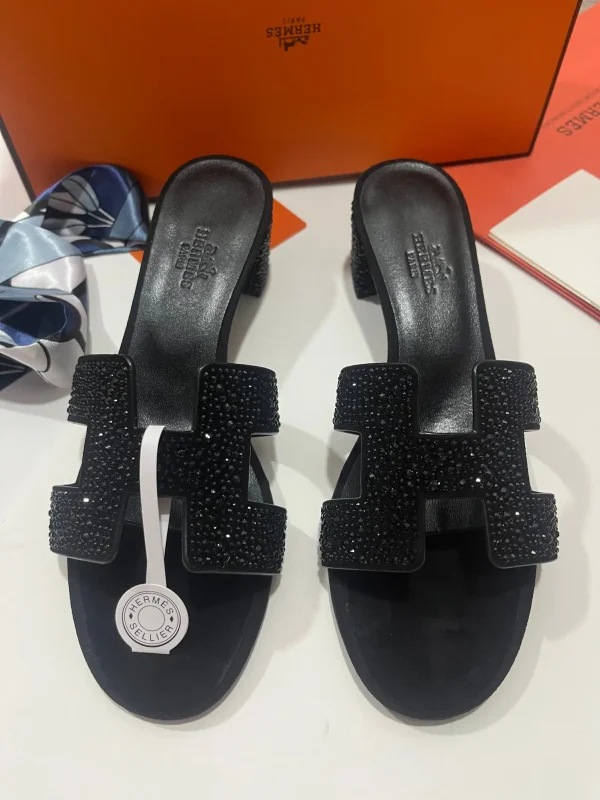 Hermes New Color Rhinestone Slippers with Upgraded Packaging image 1