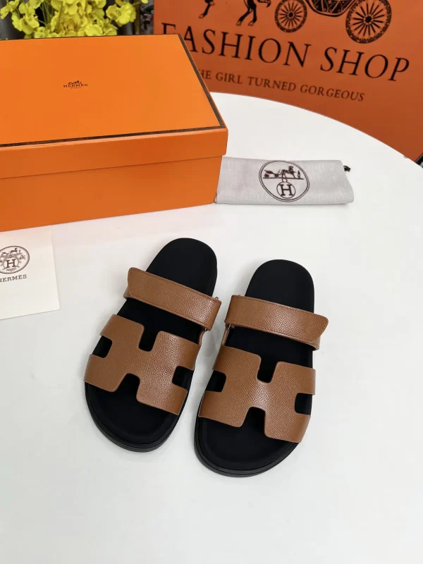Hermes H Buckle Velcro Flat Sandals image 1