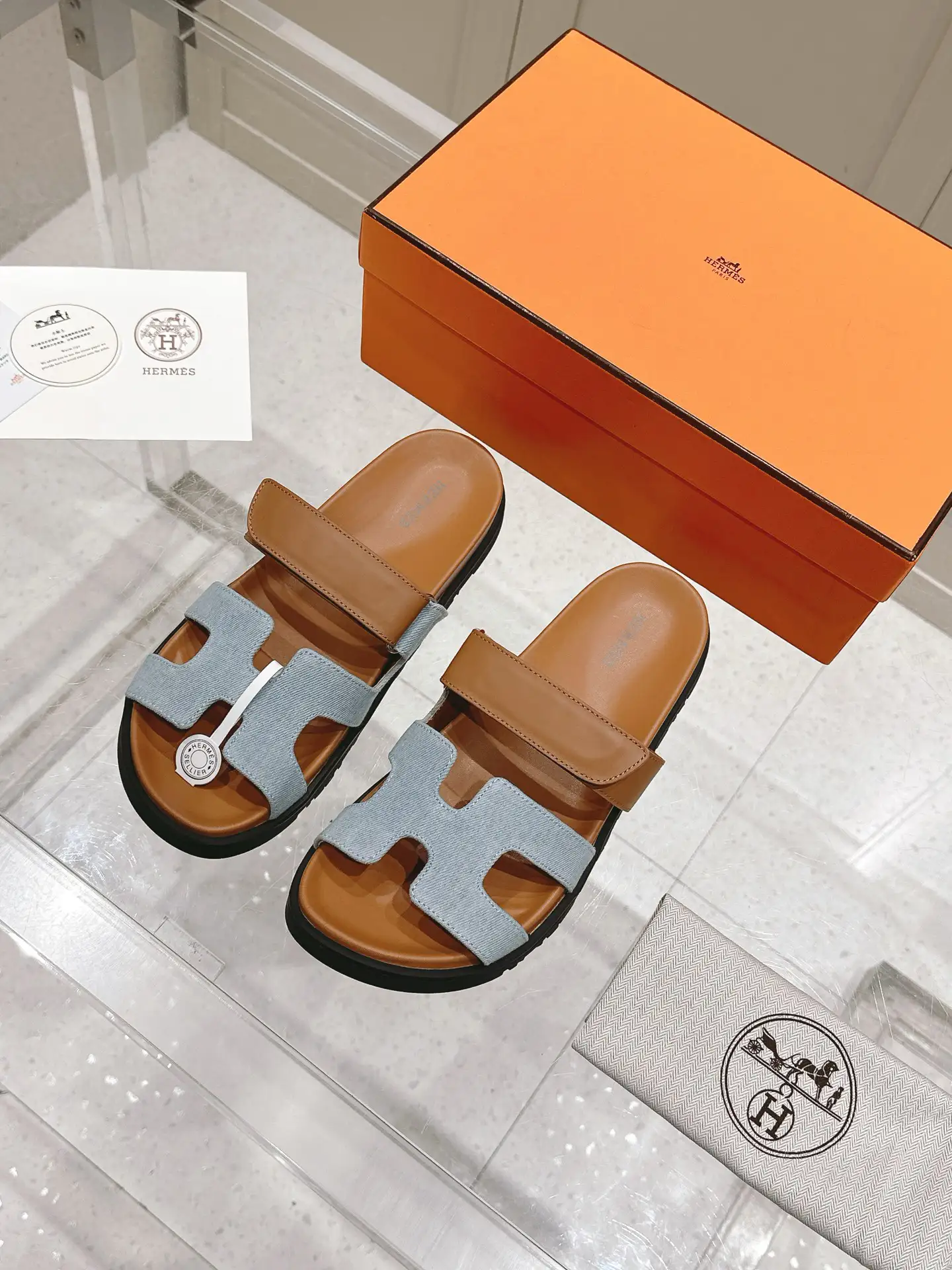 Hermes Chypre Series Retro Velcro Sandals image 1