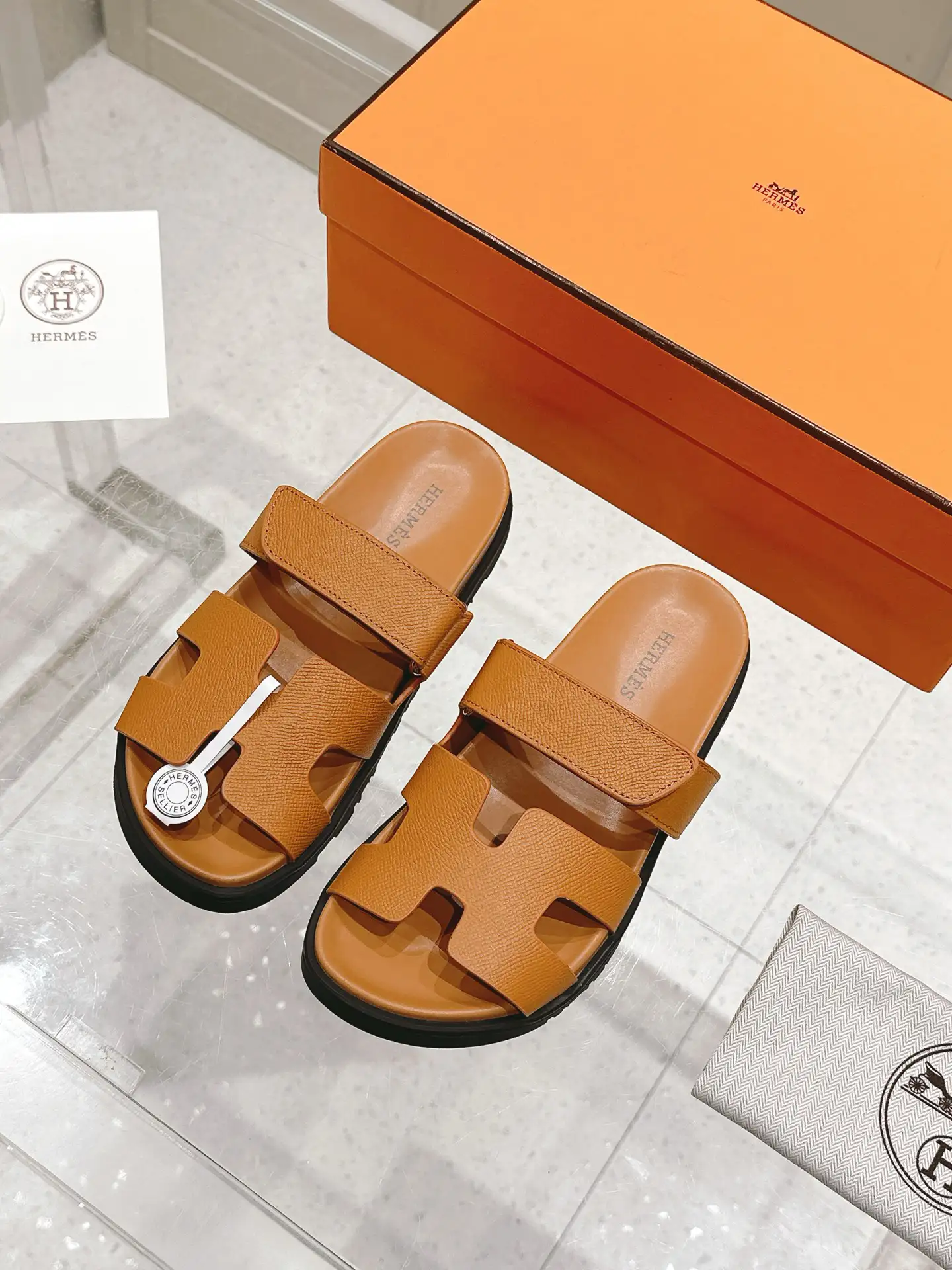 Hermes Chypre Series Retro Velcro Sandals image 1