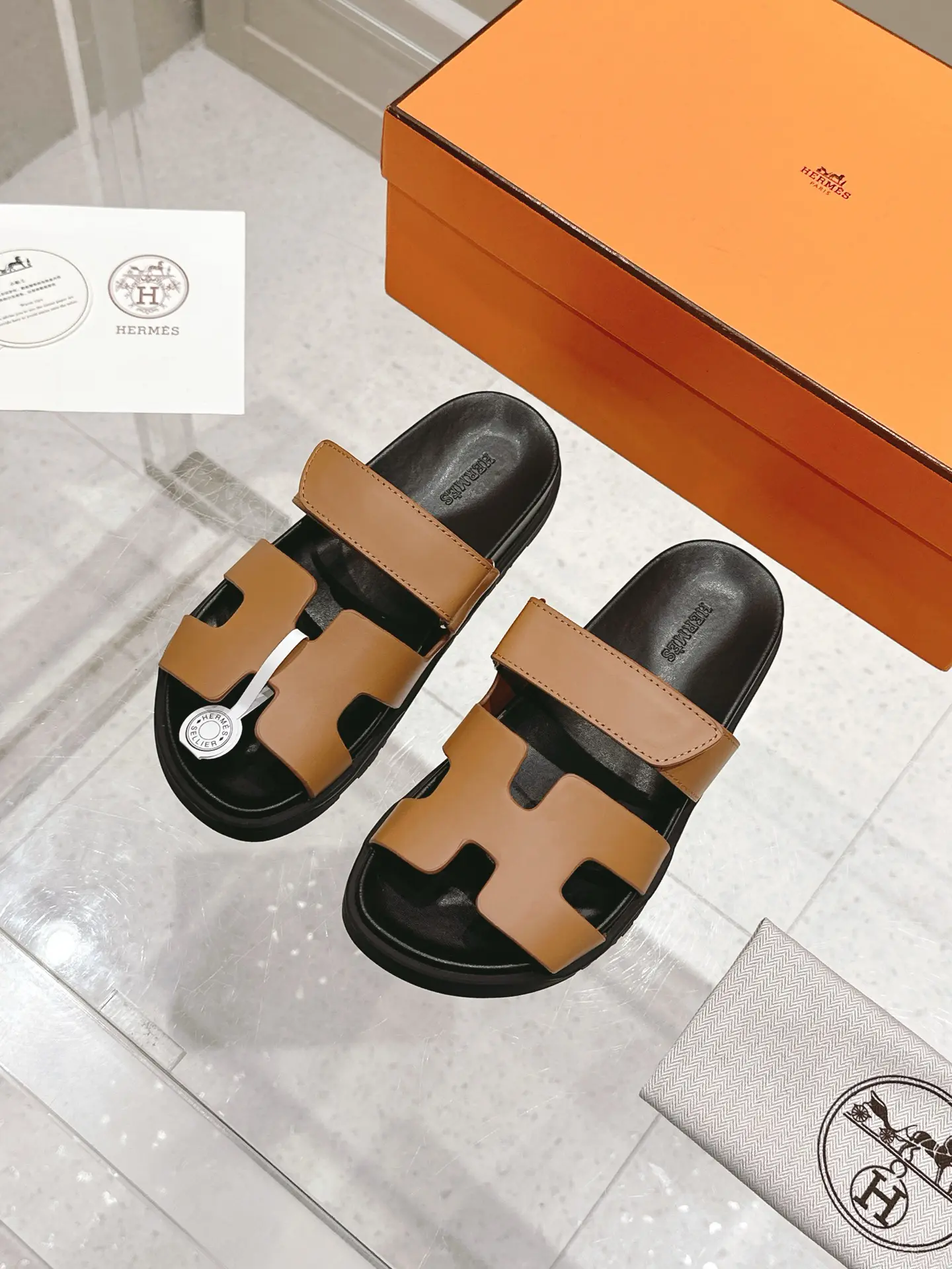 Hermes Chypre Series Retro Velcro Sandals image 1