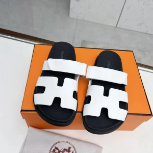 Hermes Chypre Mules H Buckle Flat Sandals Slippers image 1